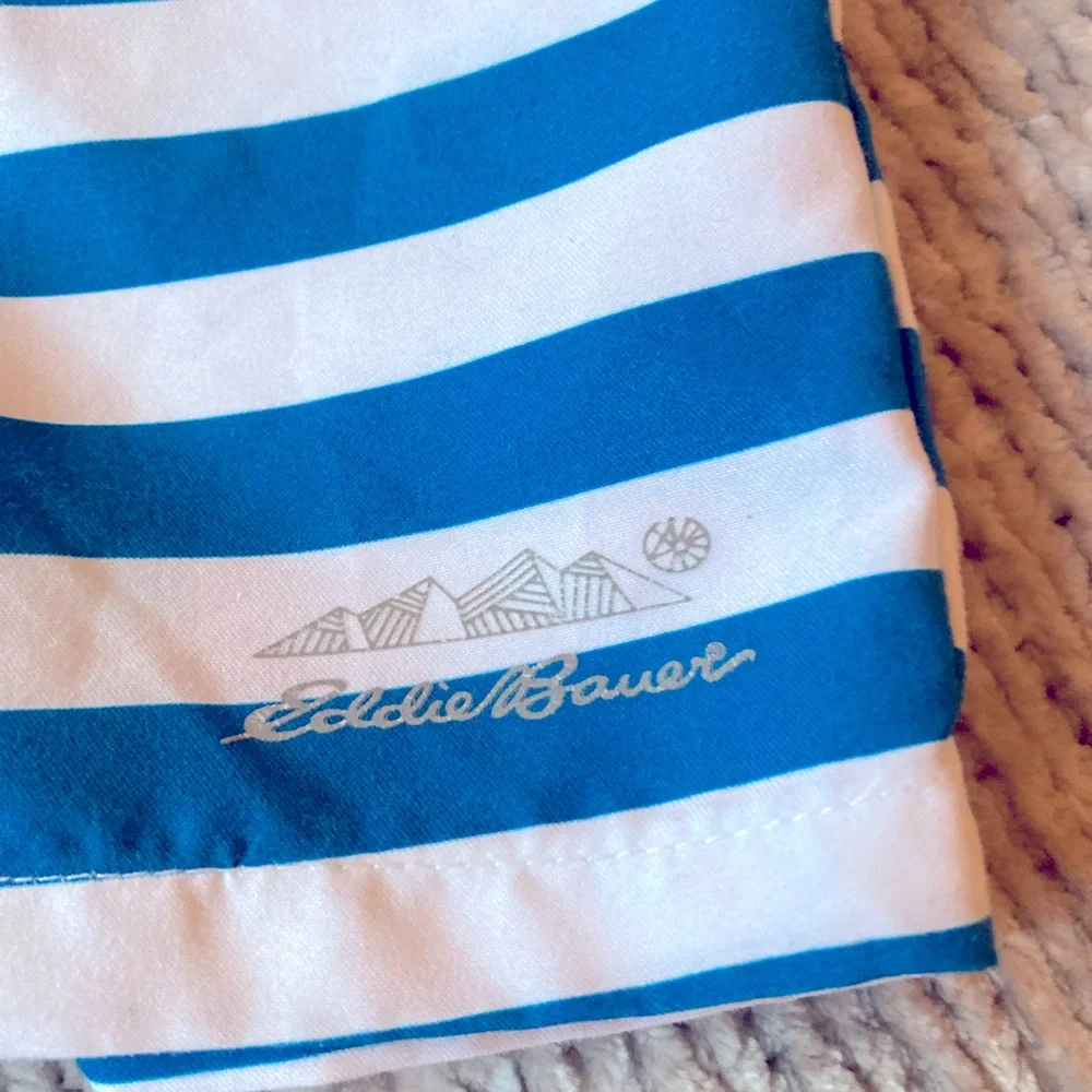 Eddie Bauer Striped Swim Trunks Blue Orange 18 Months‎